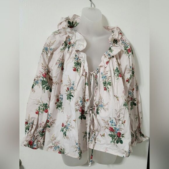 Meadows floral blouse with ties in the front us size 6 - Picture 4 of 10